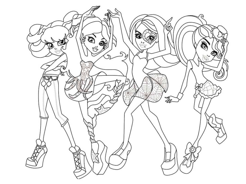 Monster High Girls Coloring Page