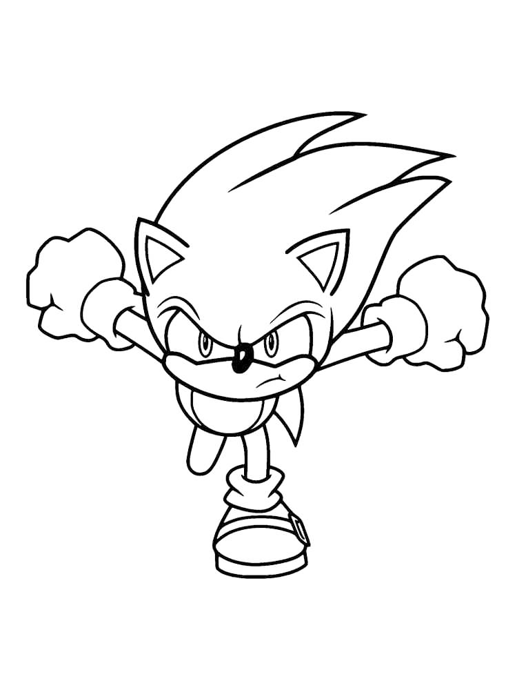 Action Sonic Coloring Sheet