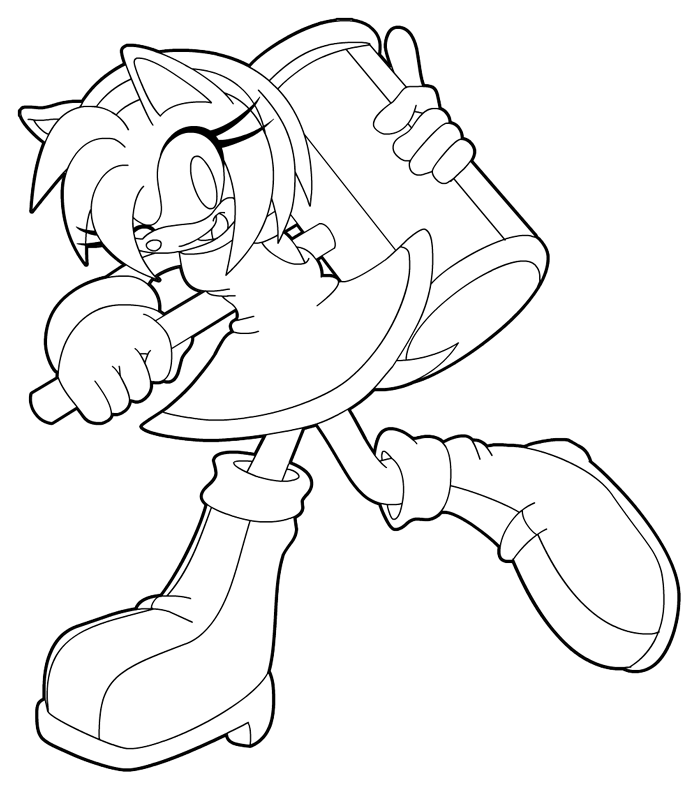 Amy Rose Sonic Coloring Page