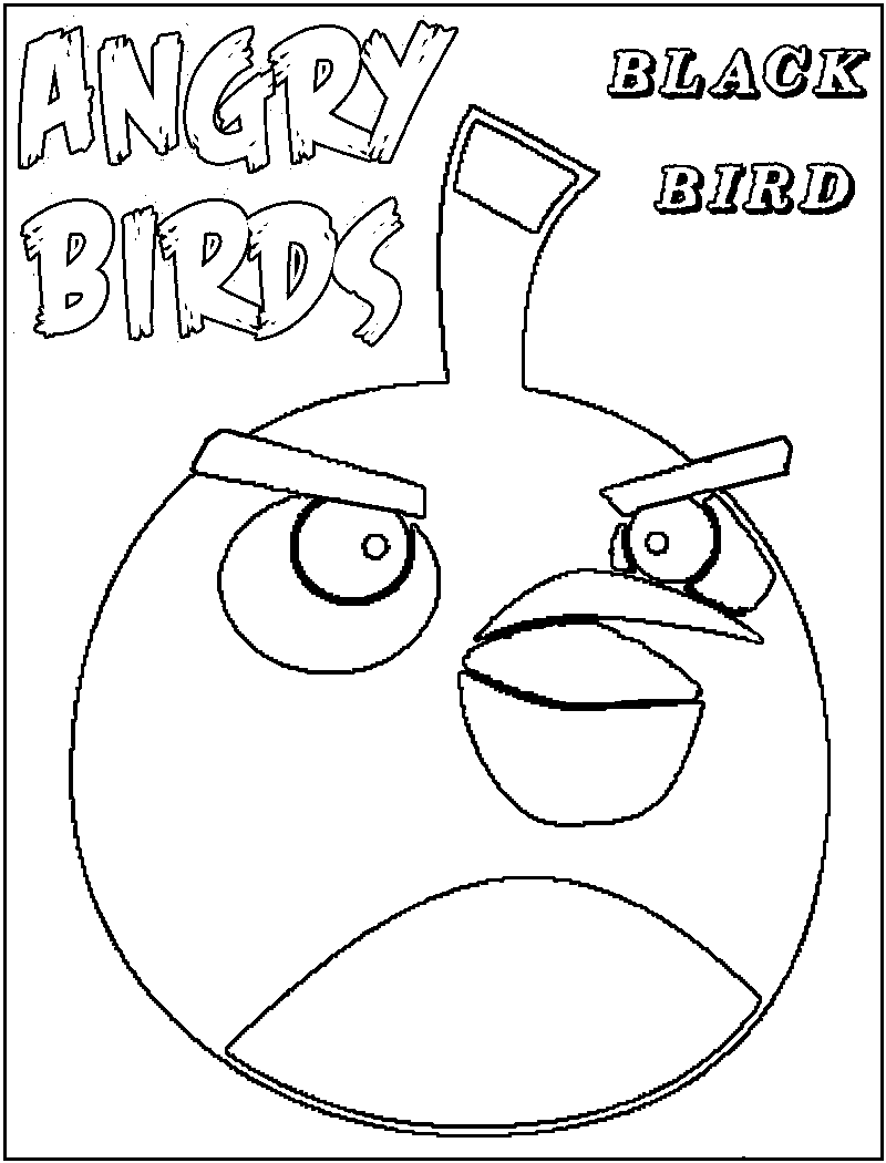 angry bird black and white