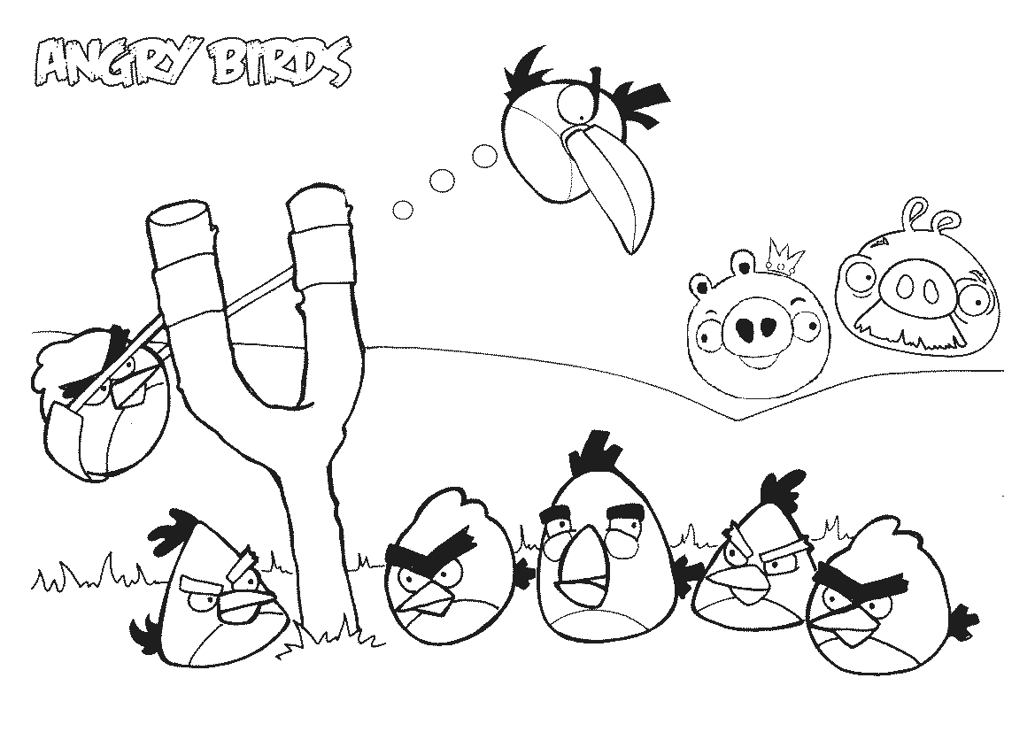 black angry bird coloring page