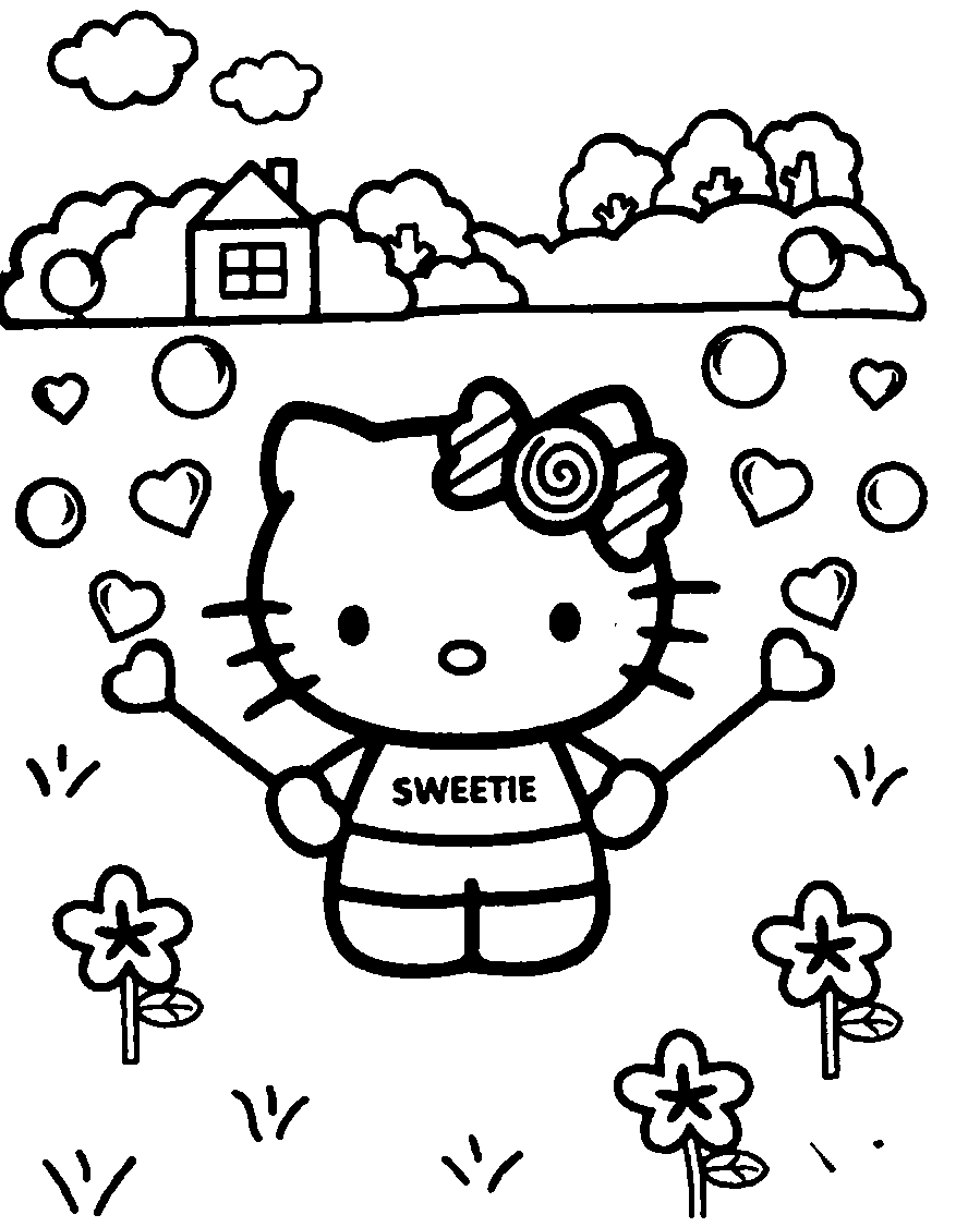 Free Printable Hello Kitty Coloring Pages for Adults and Kids 