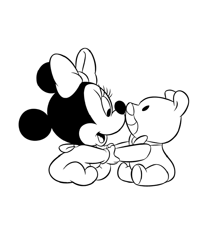 Baby Minnie Mouse Coloring Page