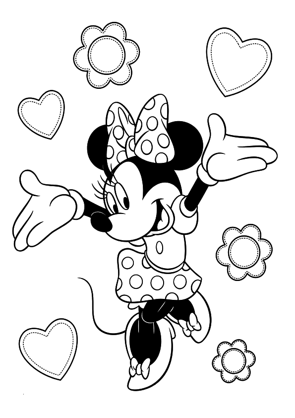 minnie mouse birthday coloring page