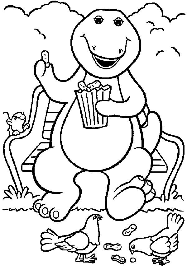 Barney Printable Coloring Pages