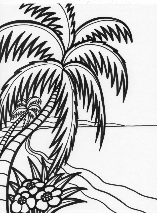 Beach Coloring Pages - Beach Scenes & Activities