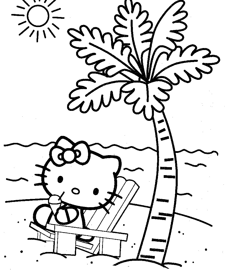 Free Coloring Pages Beach 2