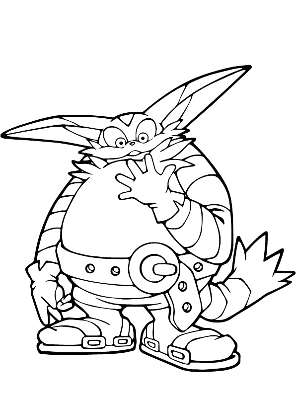 Big The Cat Sonic Coloring Page