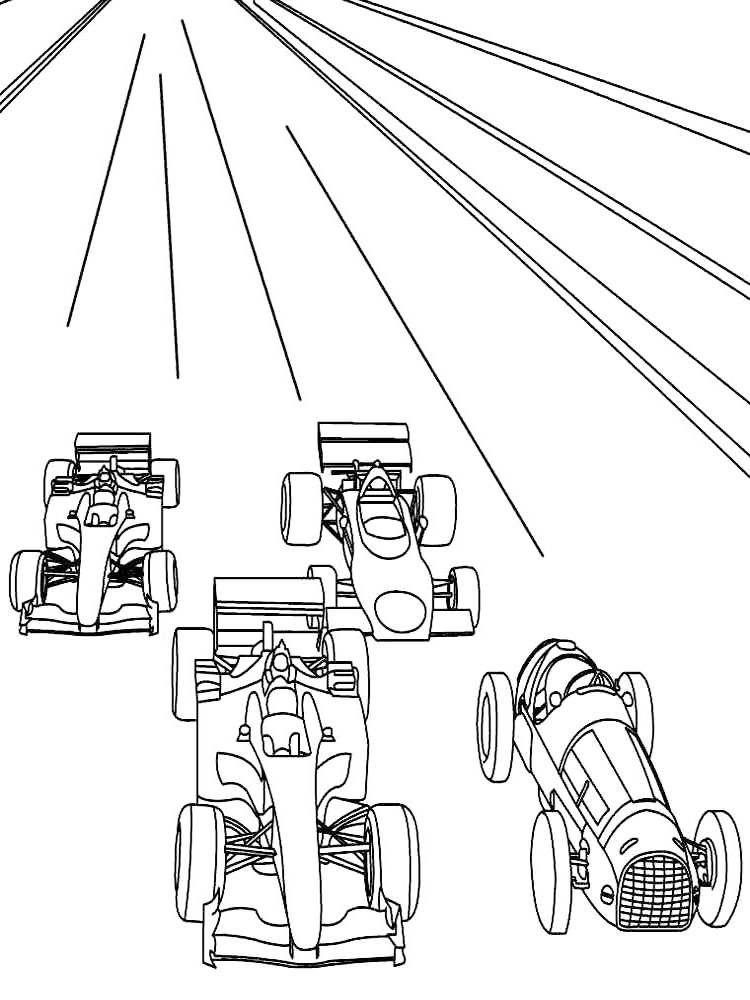 Cars Racing Coloring Page