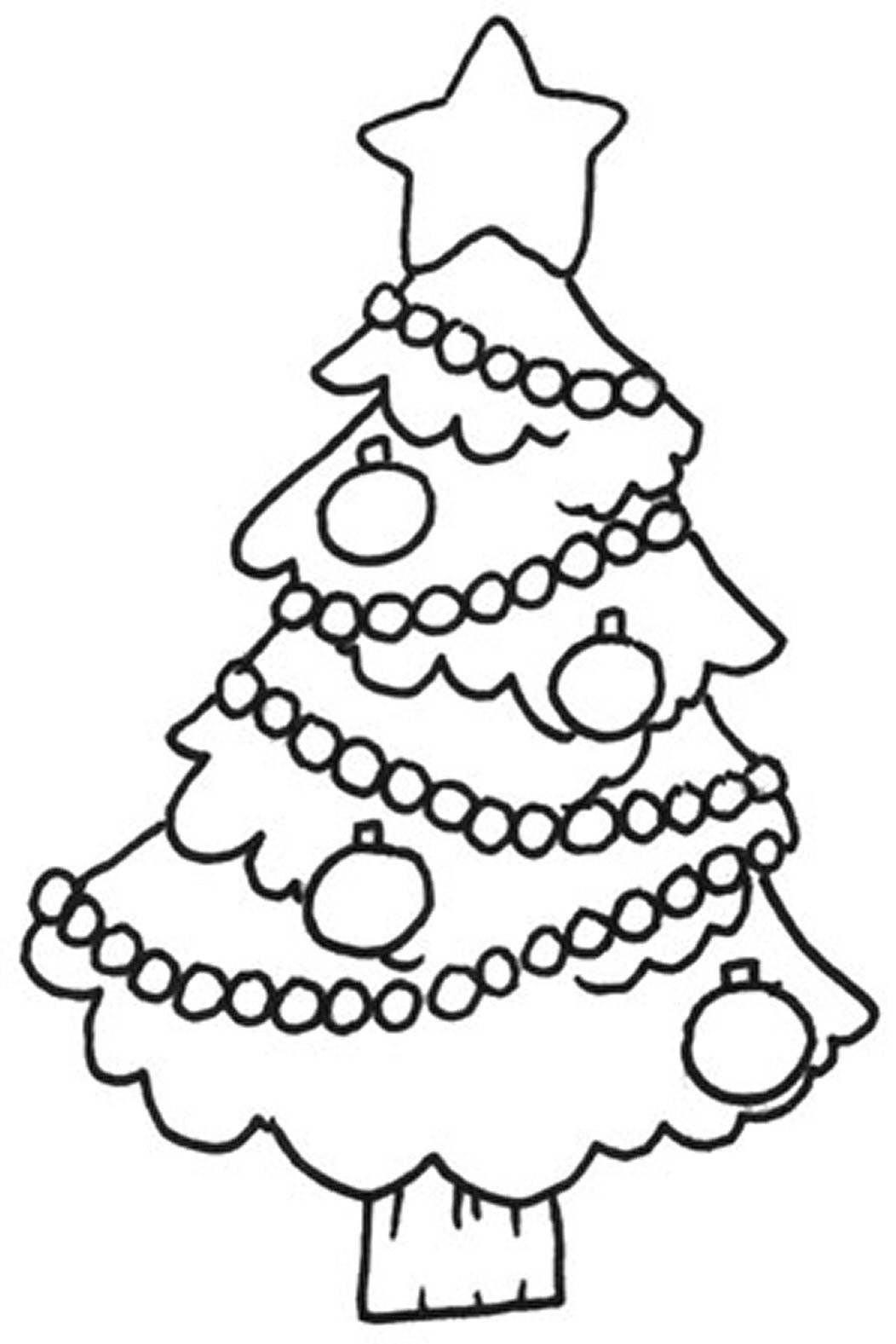 coloring pages for kids christmas tree