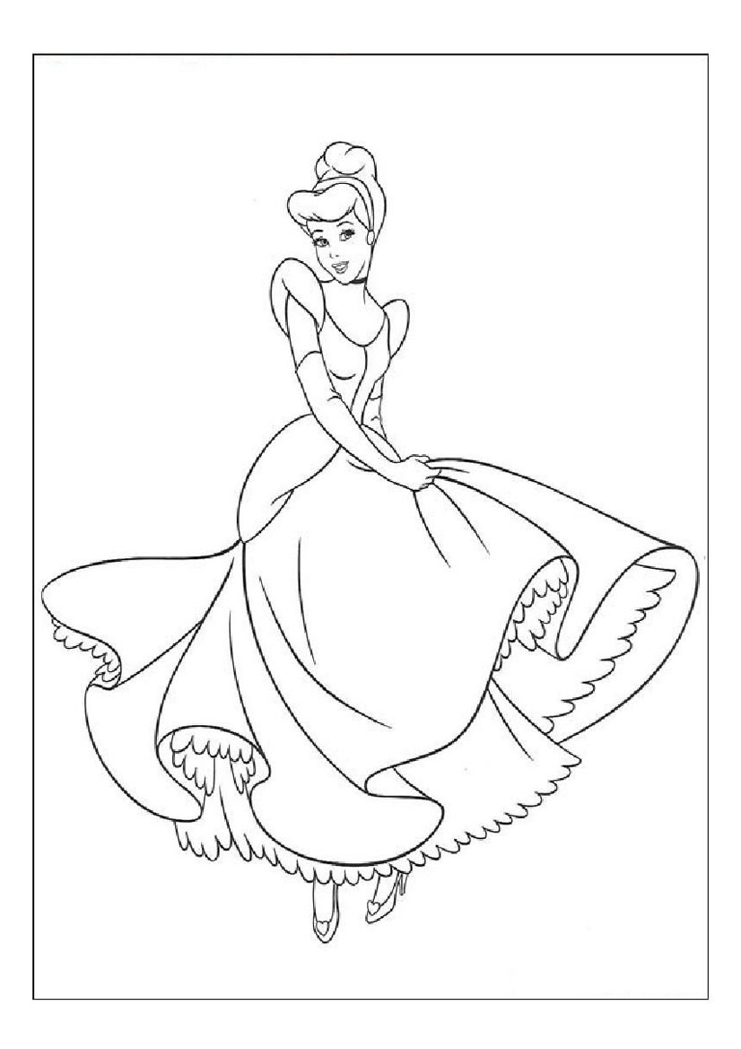 coloring pages disney princesses cinderella