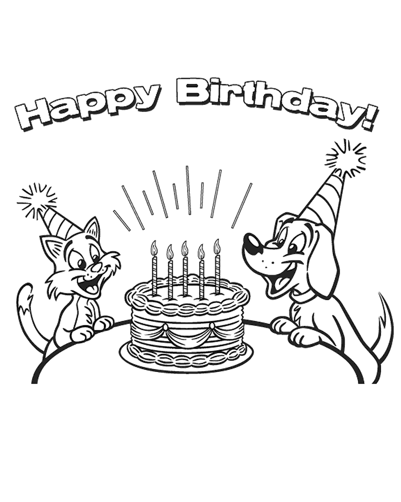 Free Printable Colorable Birthday Cards For Kids