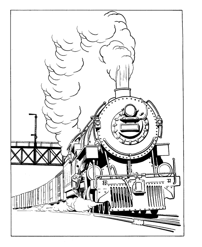 train-coloring-page-printable