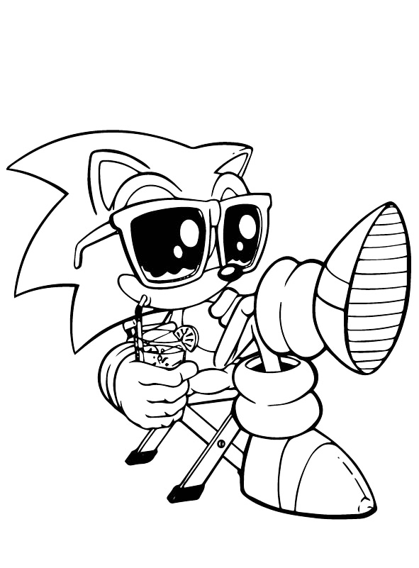 Cool Sonic Coloring Page