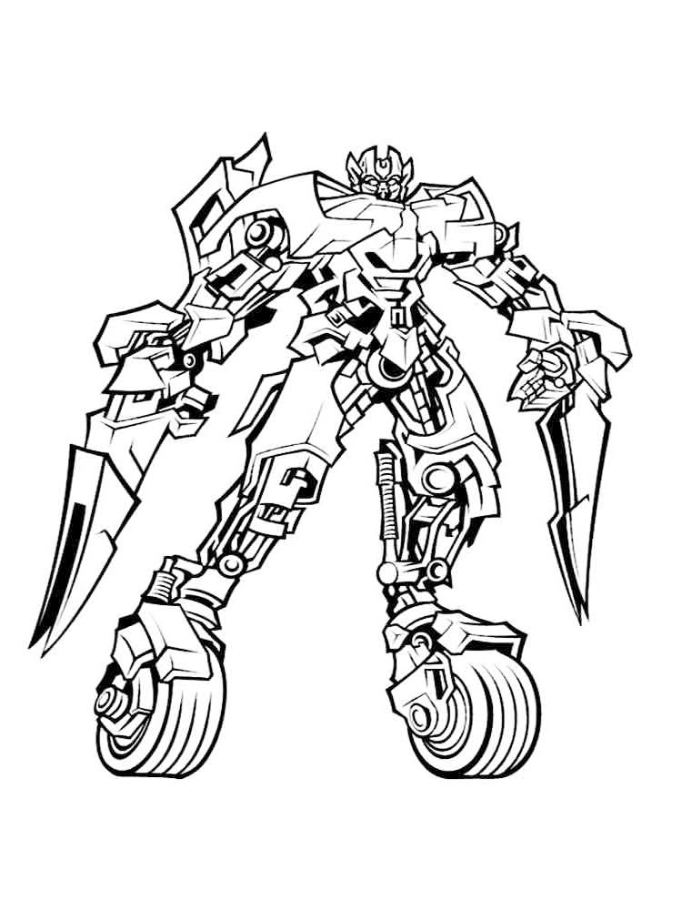 Cool Transformers On Wheels Coloring Page