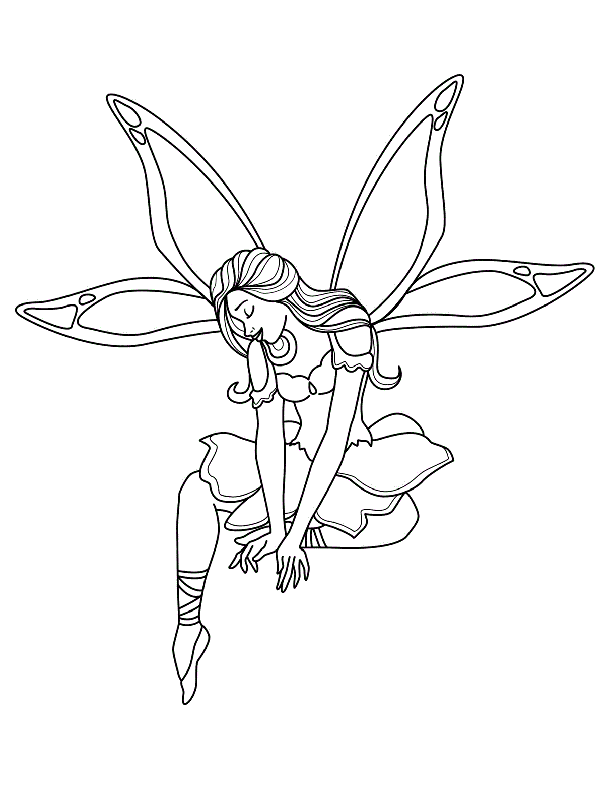 printable flower fairie coloring pages