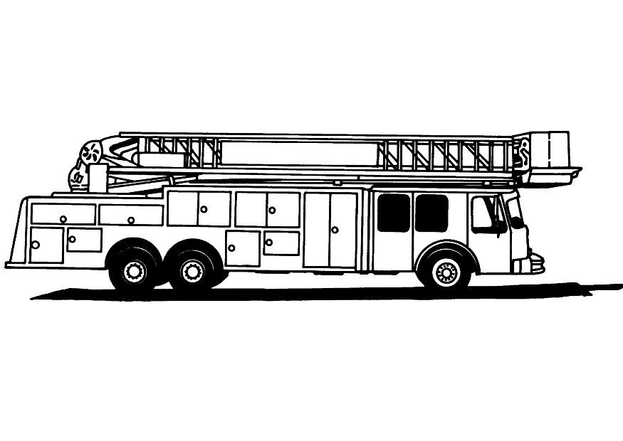 Fire Truck Coloring Page Printable - Minimalist Blank Printable