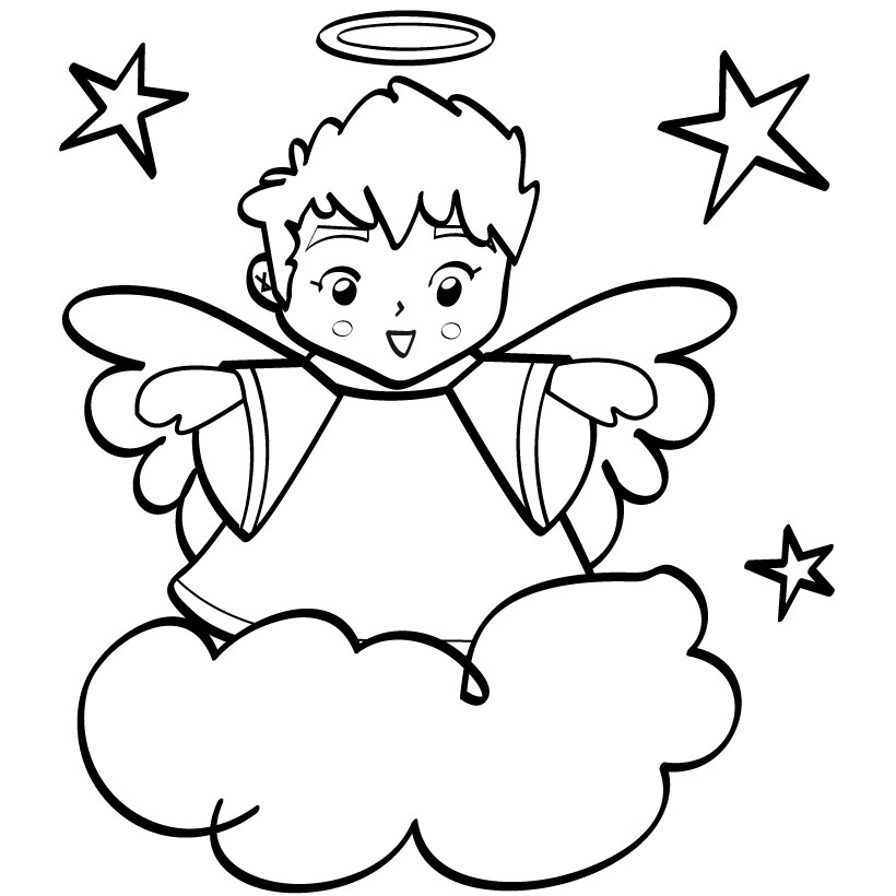 male guardian angel coloring page