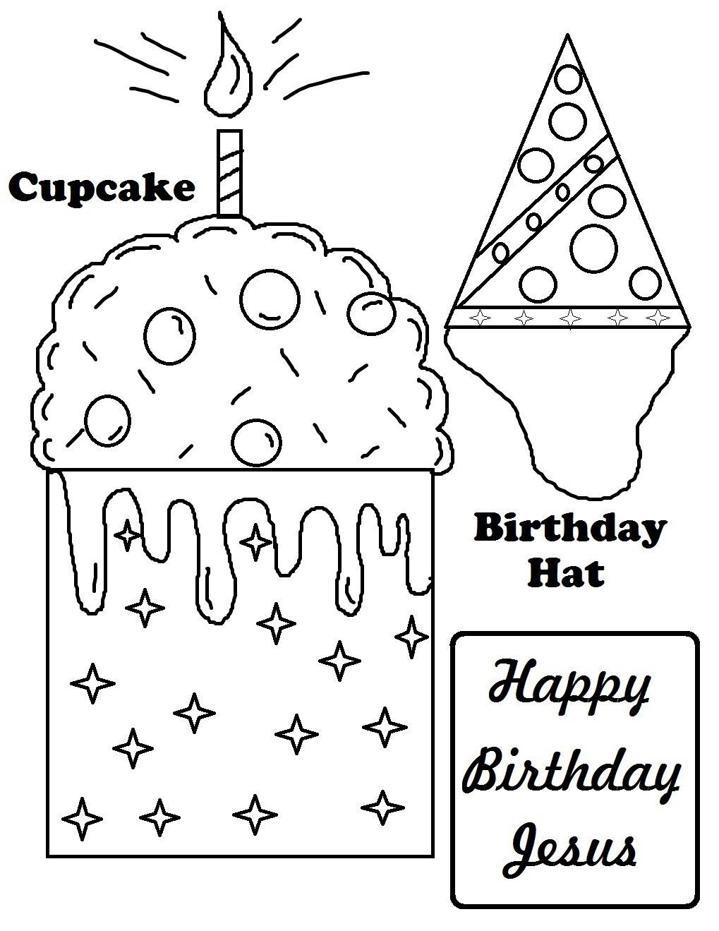 happy birthday jesus cake coloring page