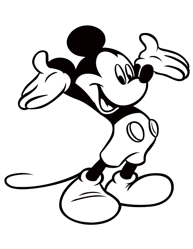 Happy Mickey Mouse Coloring Page