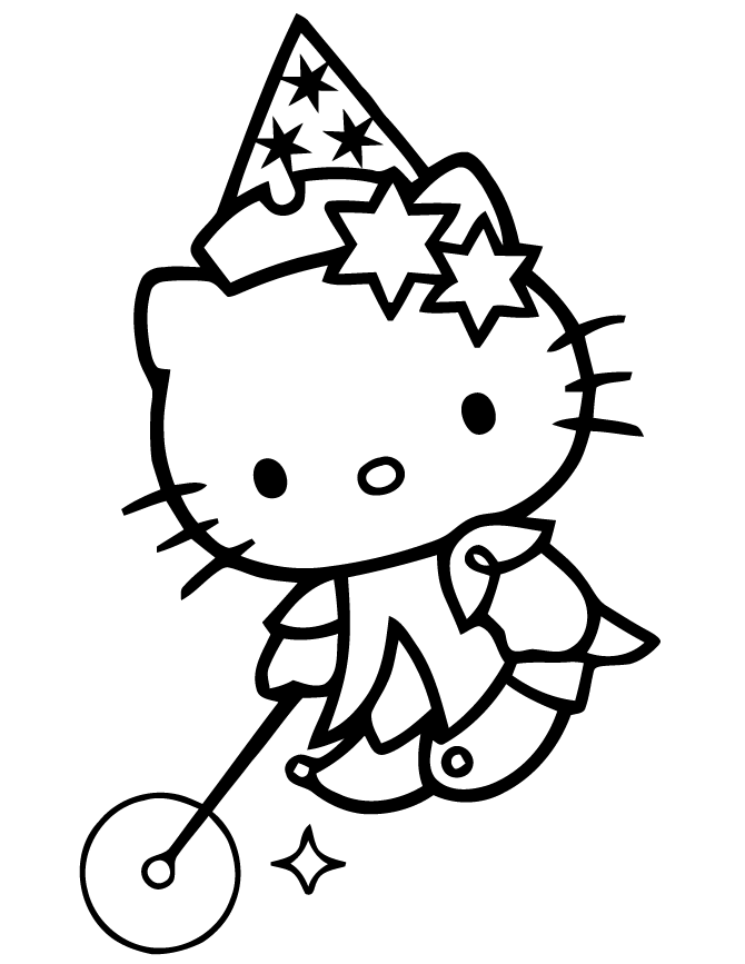 Hello Fairy Kitty Coloring Page