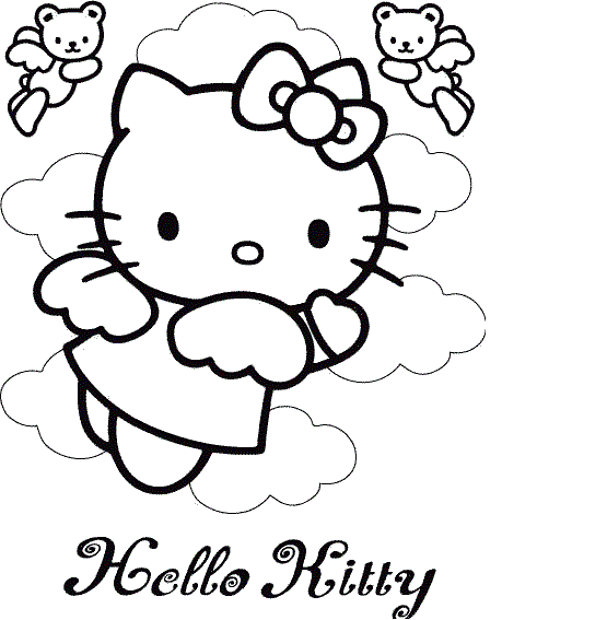 Printable Easter Hello Kitty Coloring Pages 3