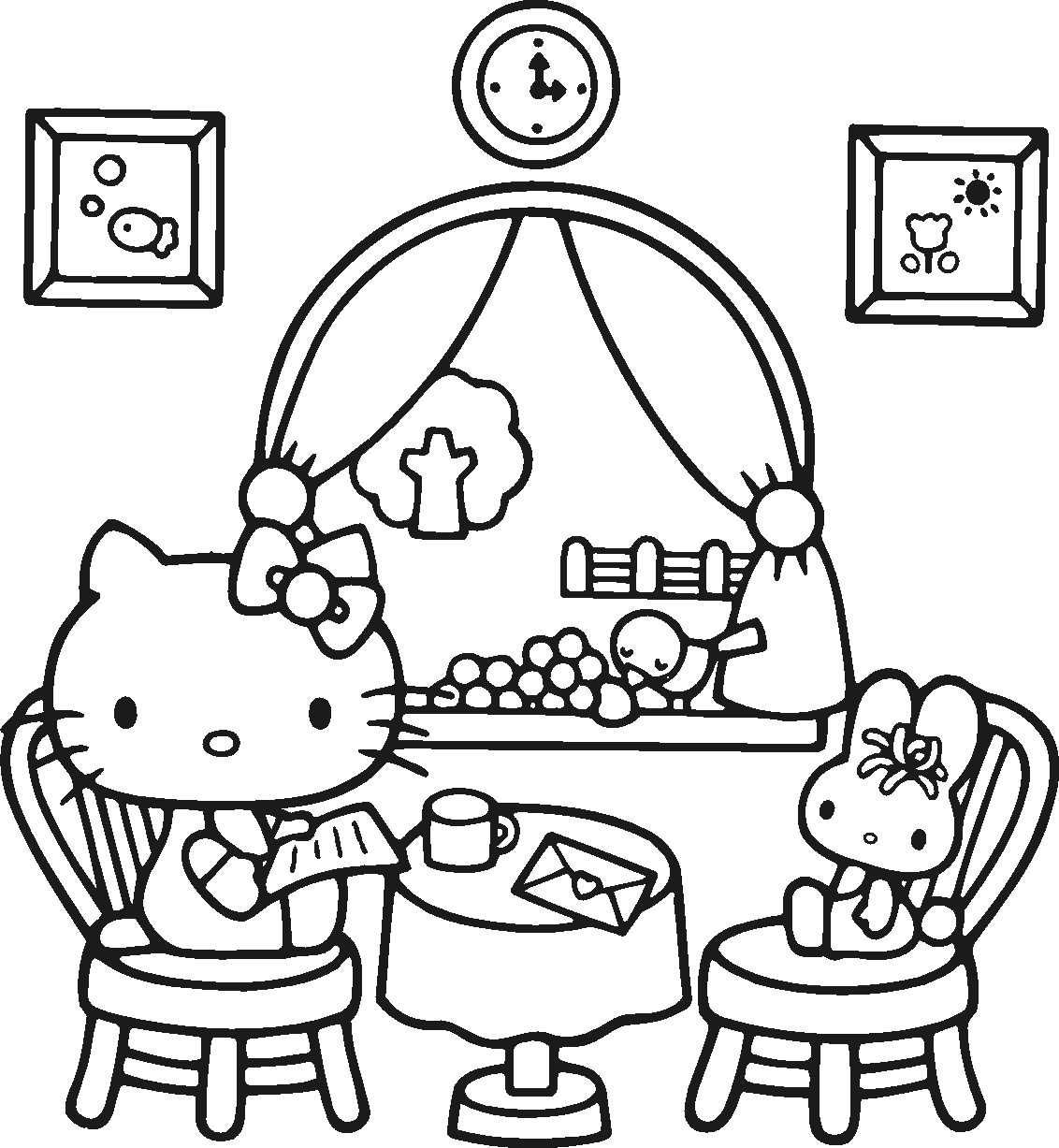 printable coloring pages of hello kitty
