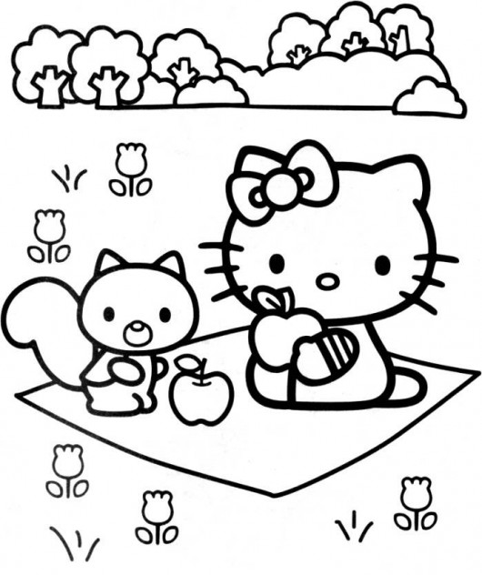 Download 140+ Hello Kitty On Airplane For Kids Coloring Pages PNG PDF