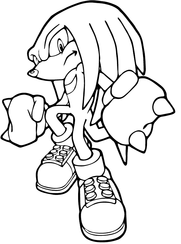 Knuckles Sonic Coloring Page