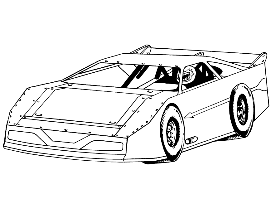 Lamborghini Race Car With Big Spoiler Coloring Page