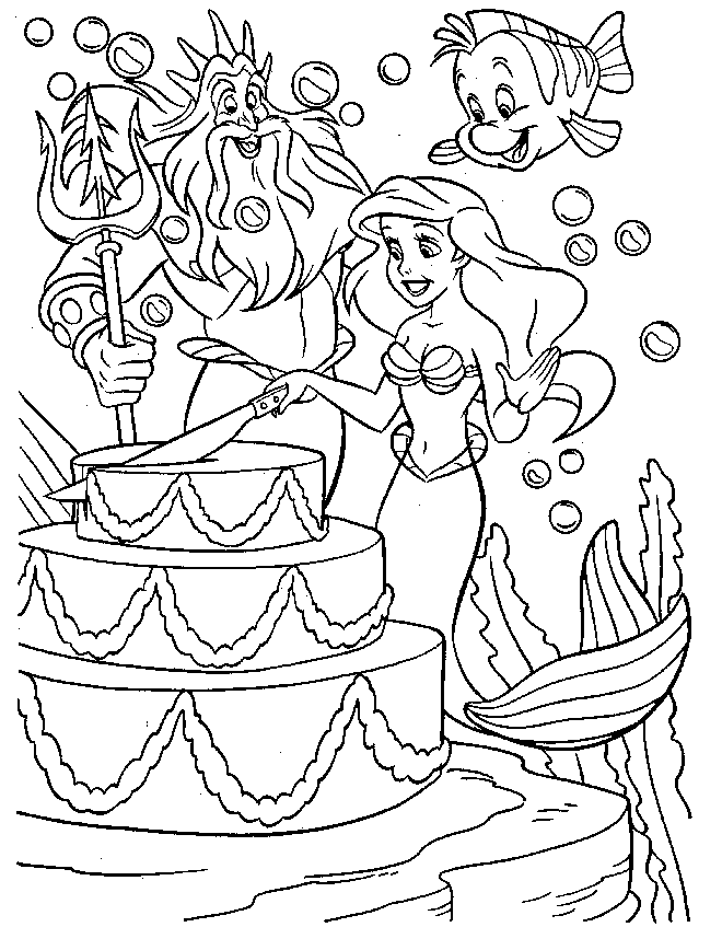 Ariel Cartoon Coloring Pages