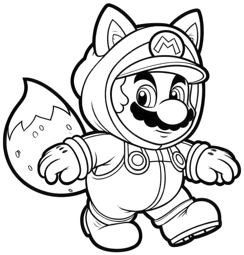 Mario Fox Coloring Page