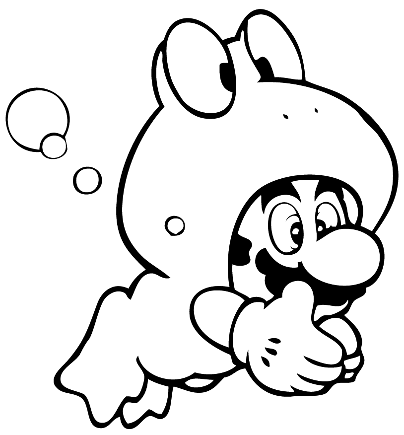 Mario Frog Coloring Page