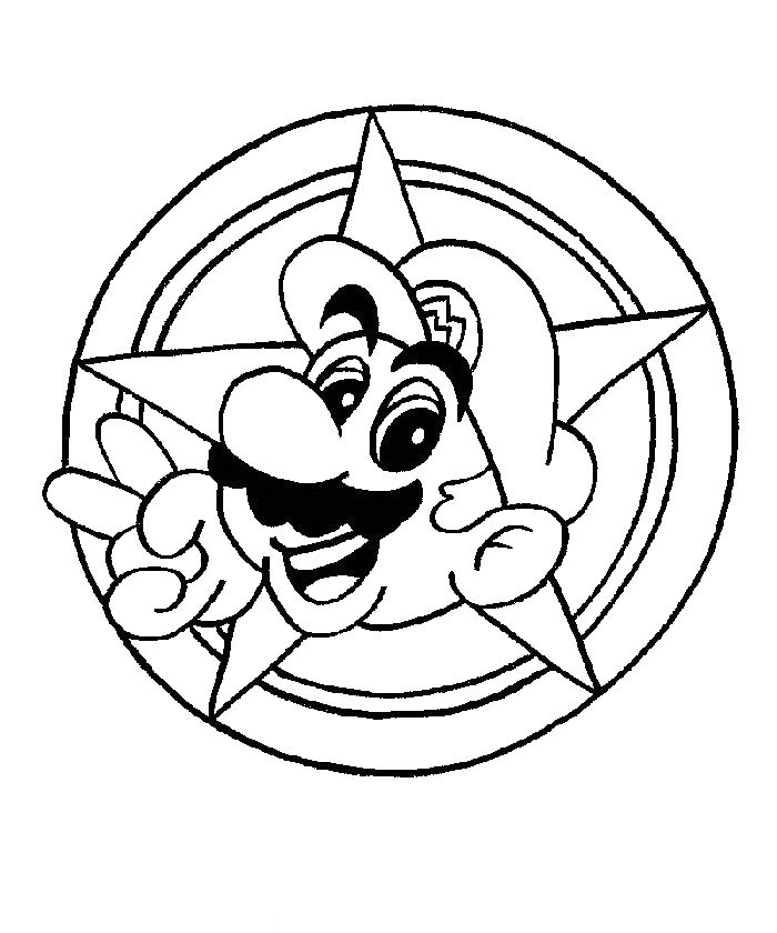 Mario Star Coloring Page