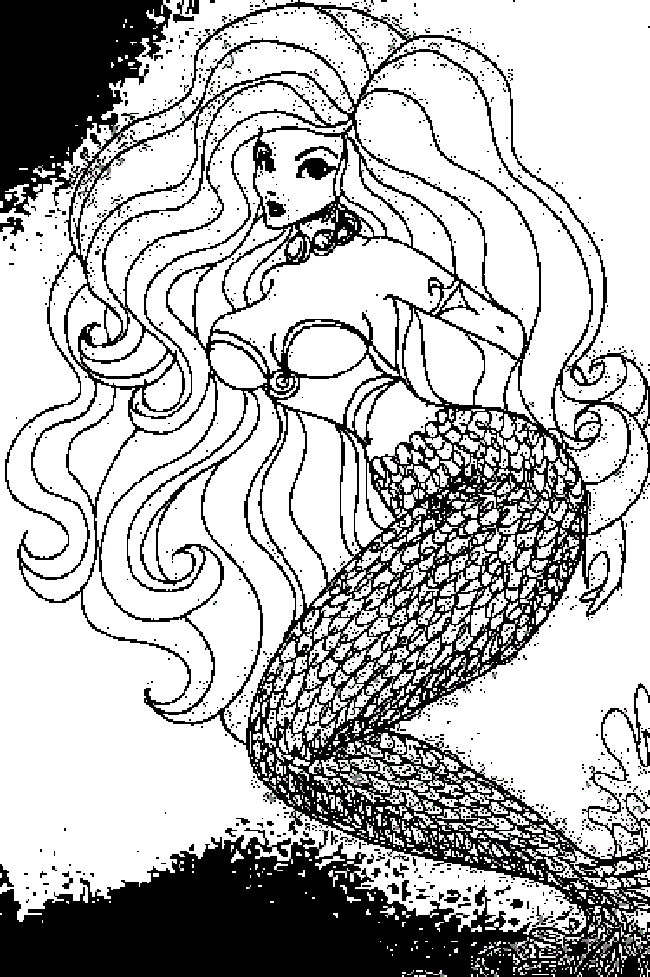 mermaid coloring page for girls