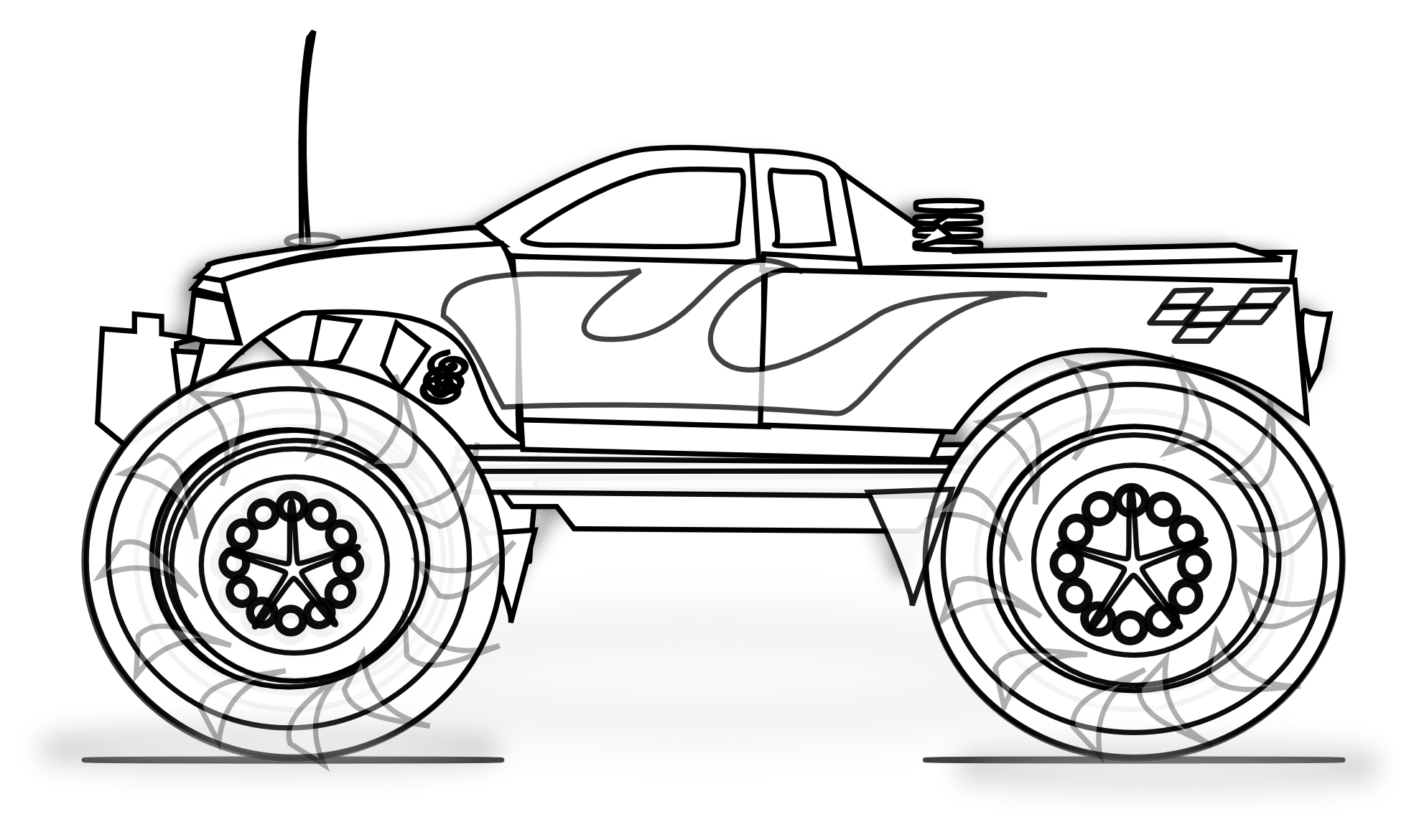 simple monster truck drawing