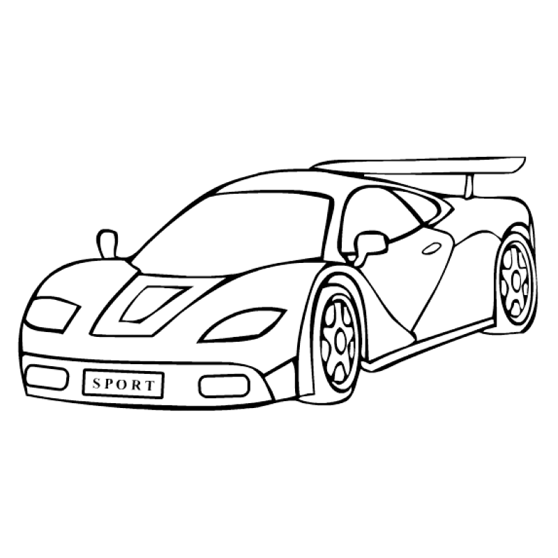 Porsche Race Car With Spoiler Coloring Page