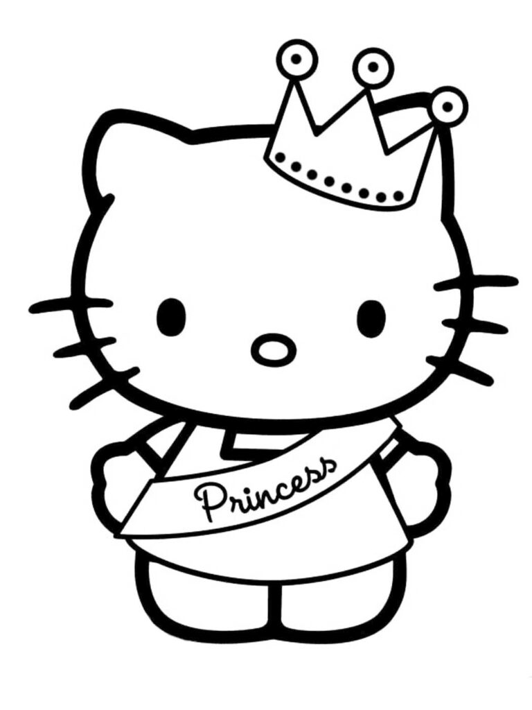 Princess Hello Kitty Coloring Page