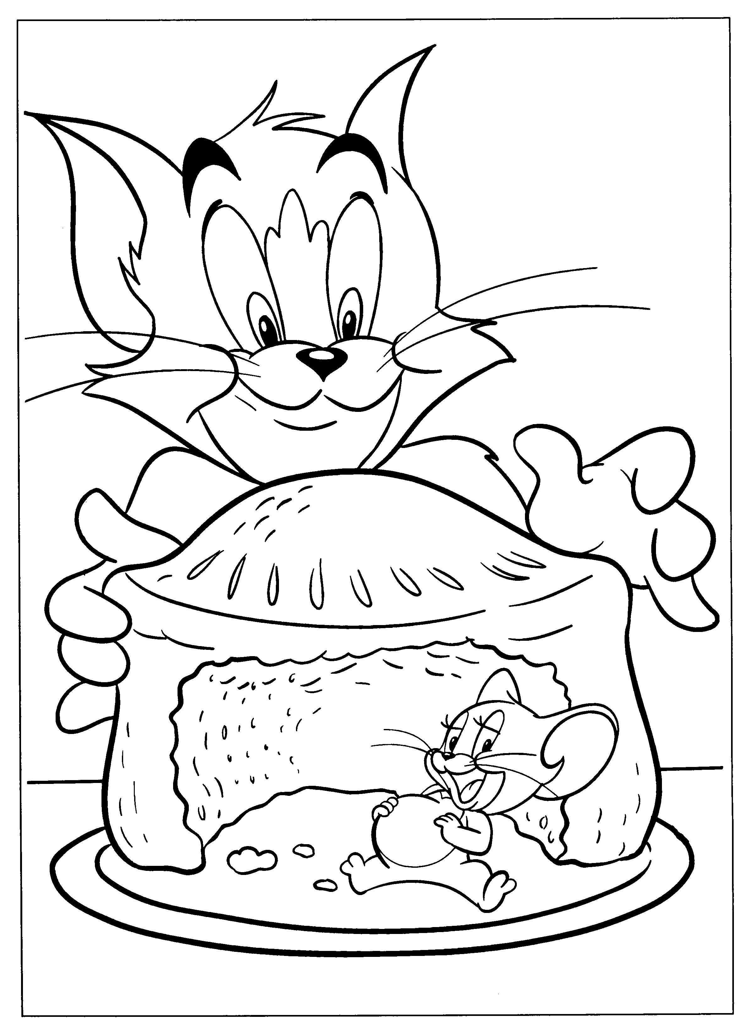 Print Out Tom And Jerry Coloring Page 1