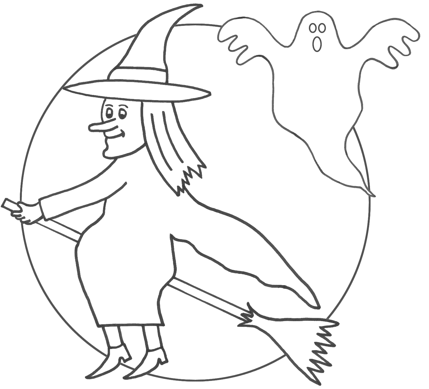 Halloween Witch Printable Coloring Pages For Kids 1