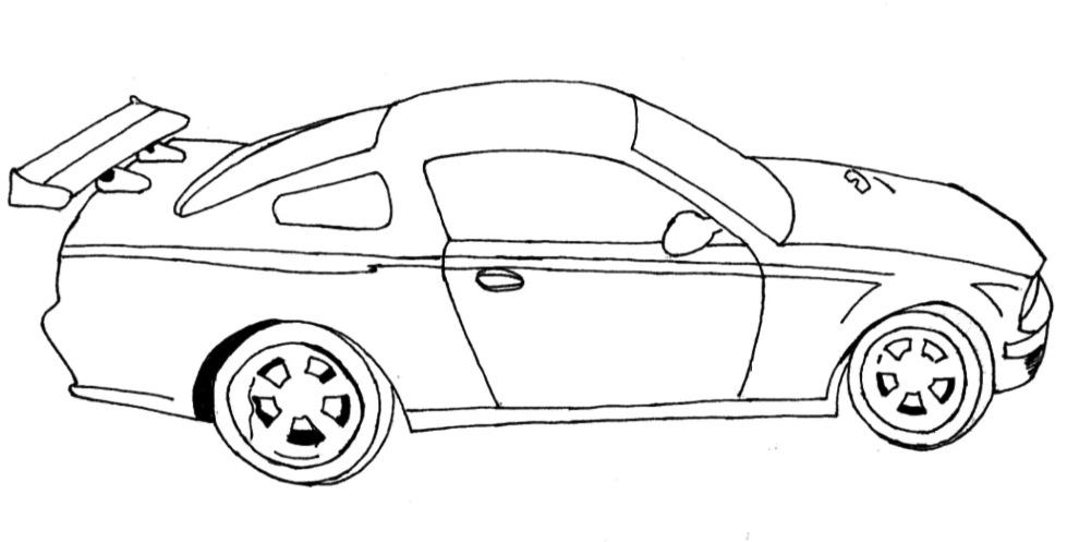 Side View Race Car Coloring Page