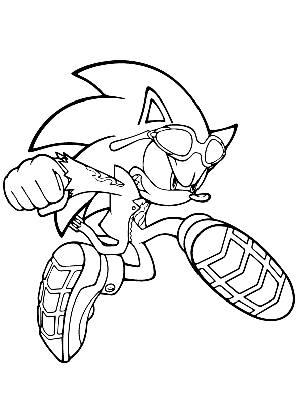 Sonic Action Coloring Page