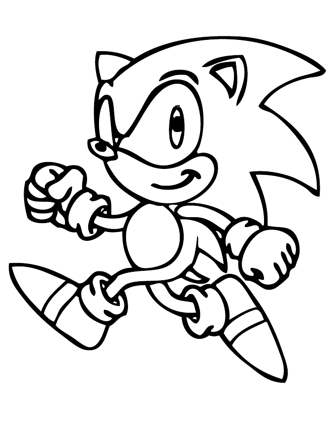 Sonic Running Coloring Sheet