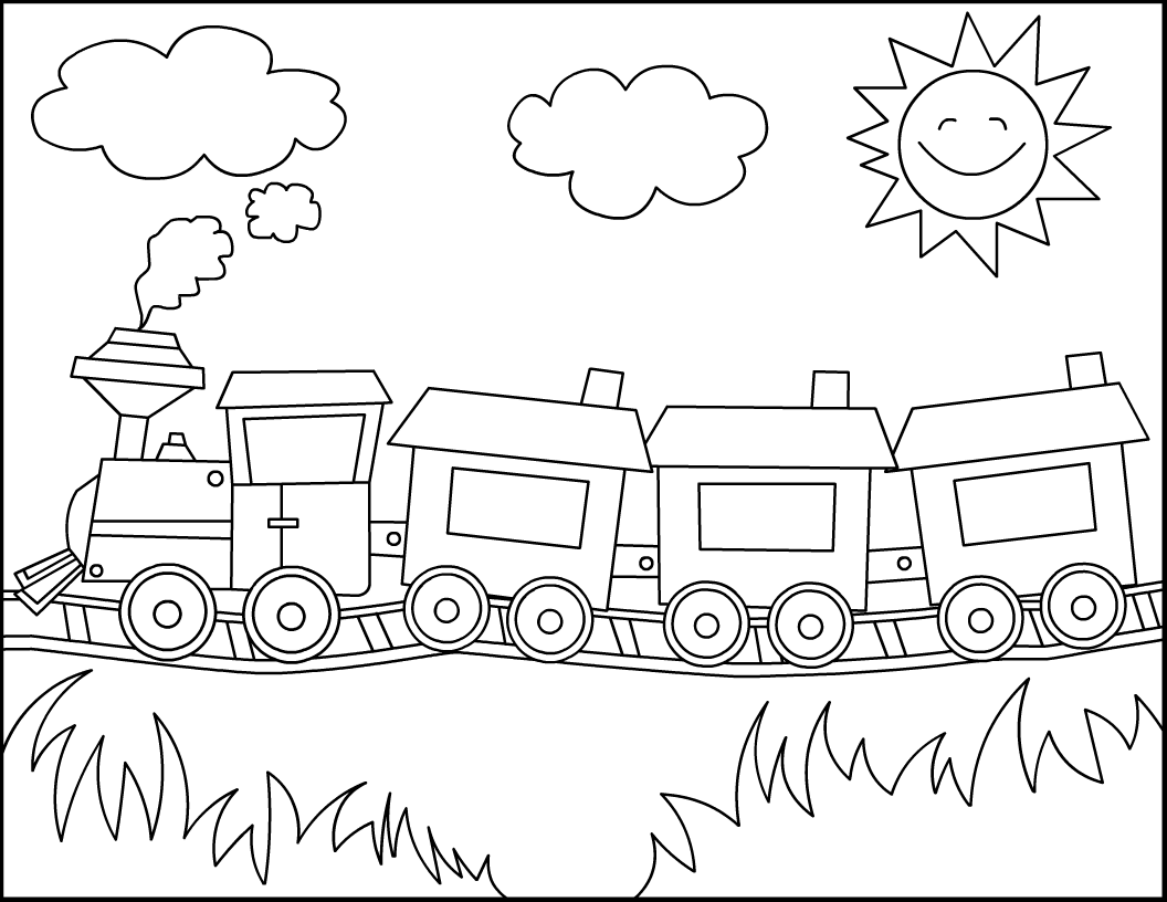 Coloring page train station - img 9538.  Train coloring pages, Coloring  pages, Graphic design images