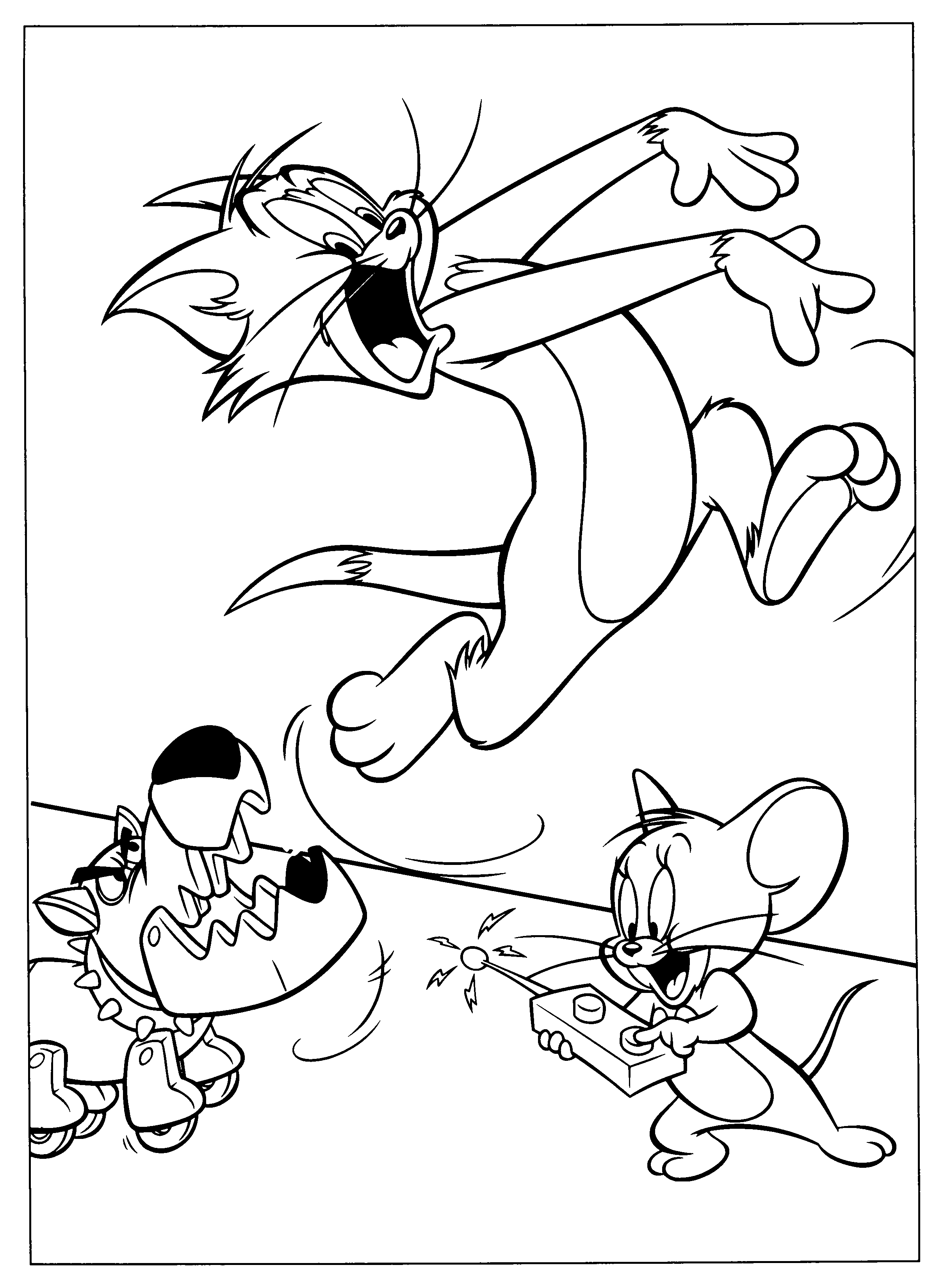 tom and jerry pictures to colour for kids