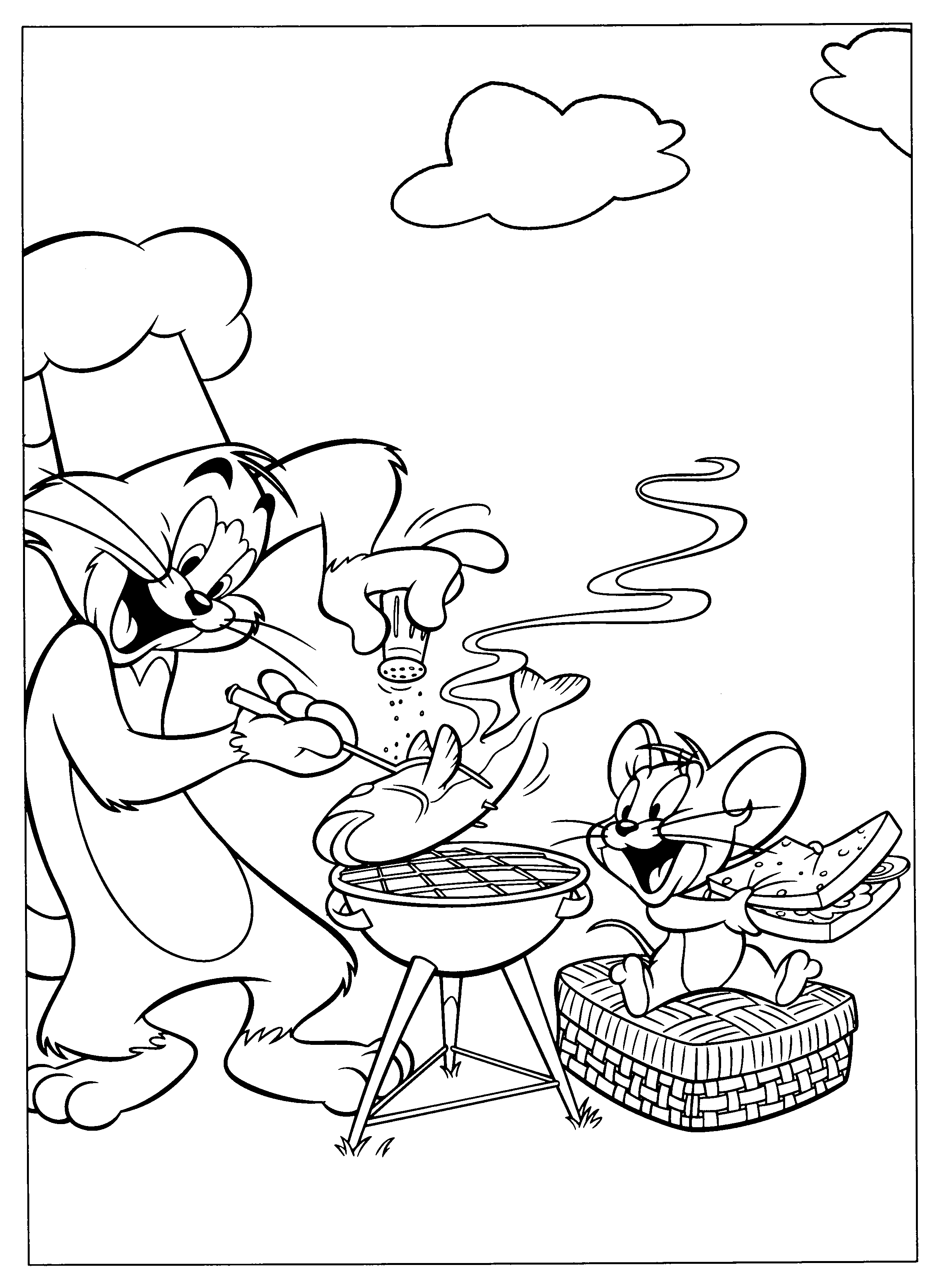 Printable Tom And Jerry Coloring Pages