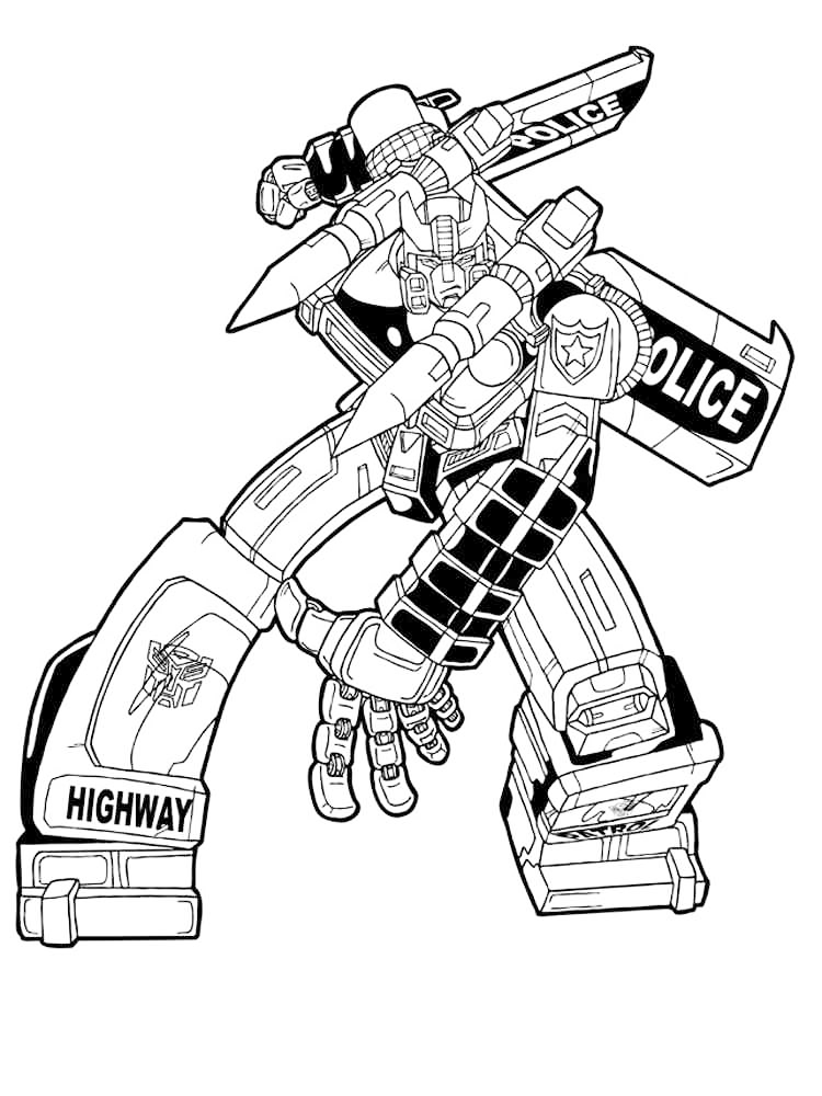 Transformers Highway Police Coloring Page