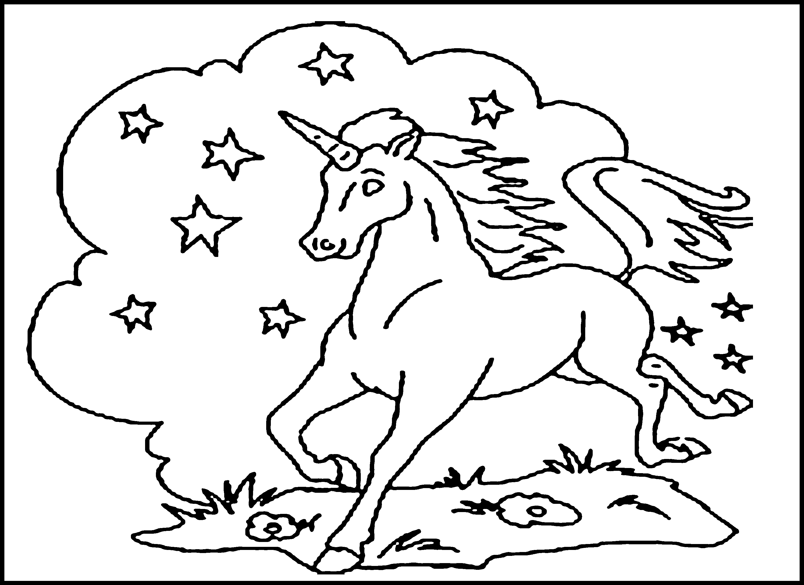 unicorn coloring page printable free