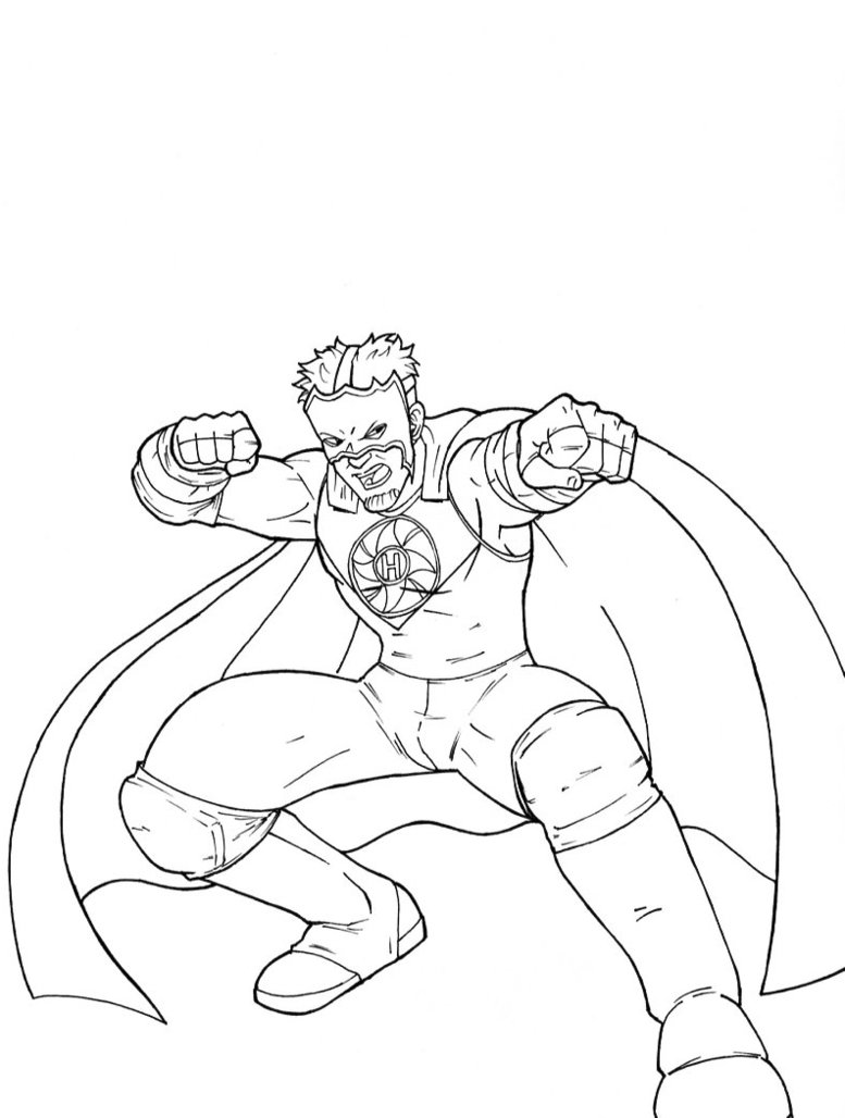 wrestler coloring pages