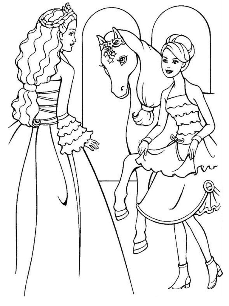 Barbie coloring pages for girls 
